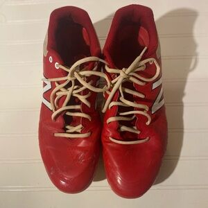 New Balance Red molded baseball cleats